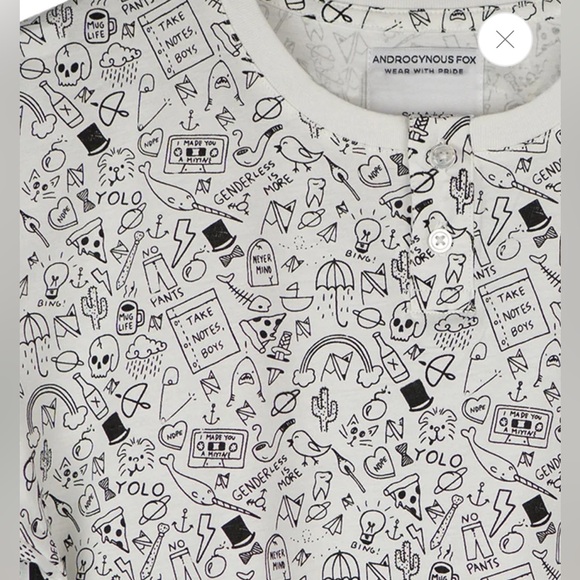 🏷️2/$20 - NWT Androgynous Fox - Mid Length Henley - Size XS - Picture 4 of 4